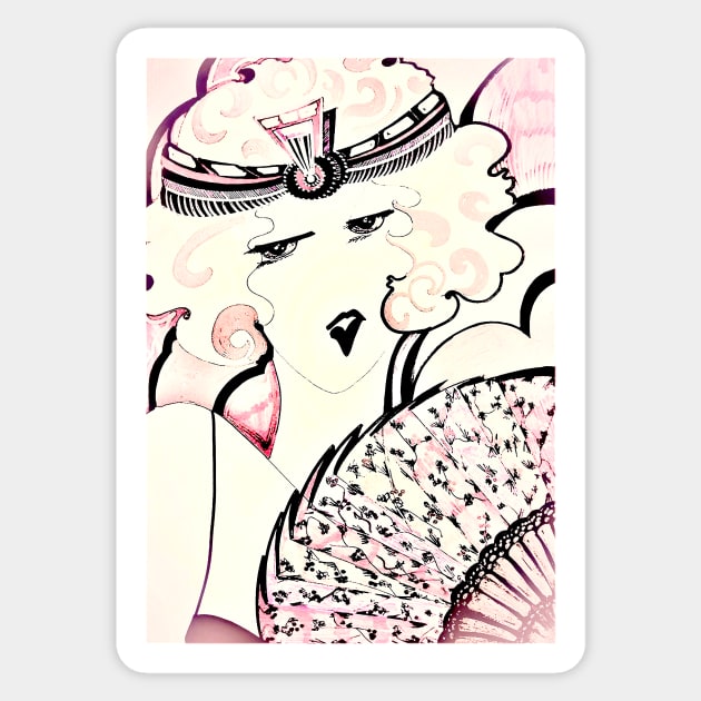 ART DECO ICECREAM FLAPPER ,,,,Jacqueline Mcculloch Sticker by jacquline8689